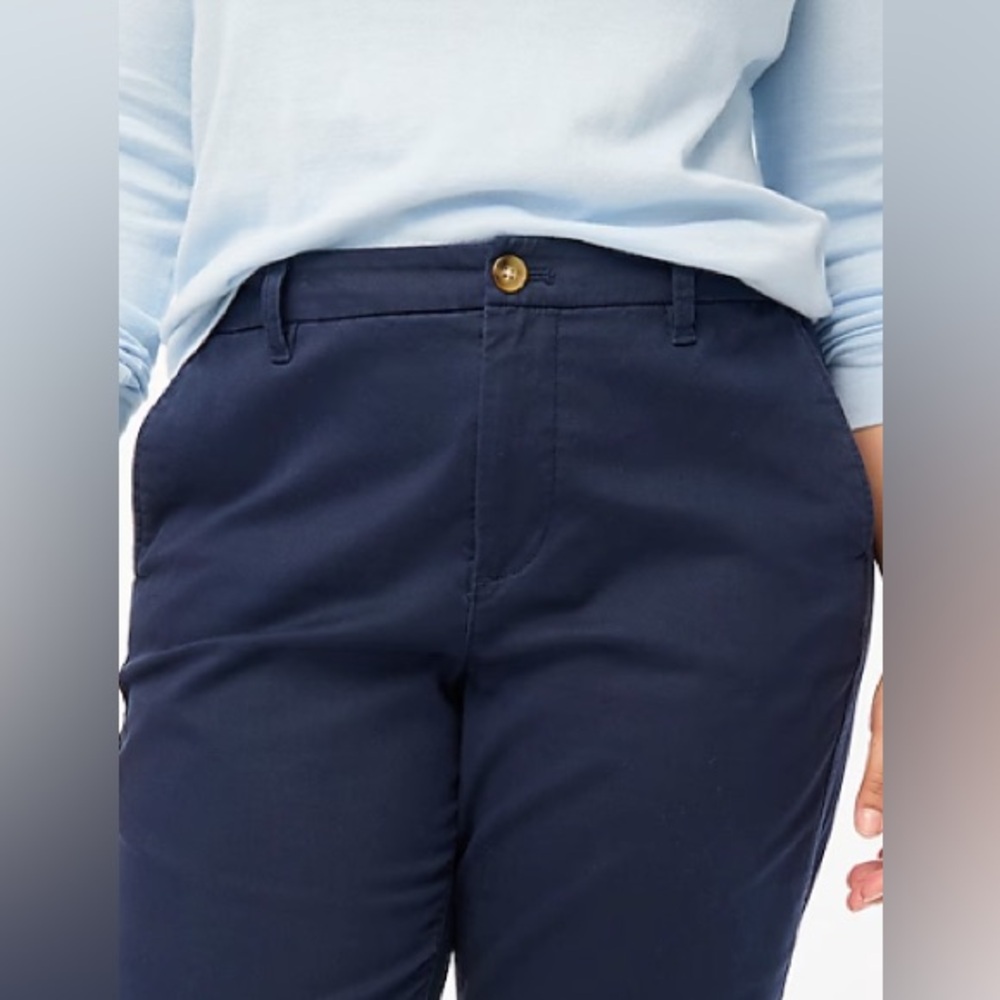 J Crew High Rise Girlfriend Chino Navy Pants - Picture 2 of 9